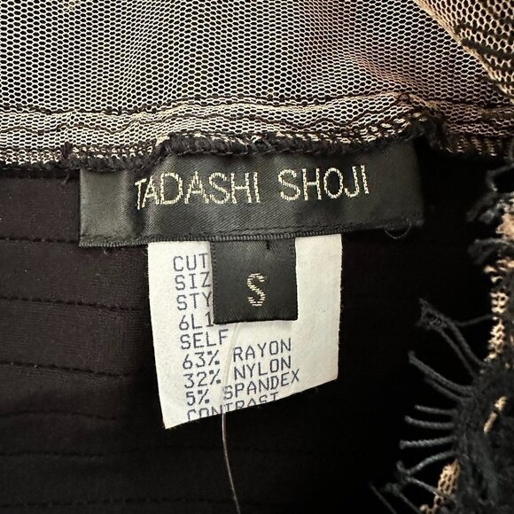 Tadashi Shoji Lace & Jersey Peplum Black Sleeveless Dress Size S - Picture 6 of 7